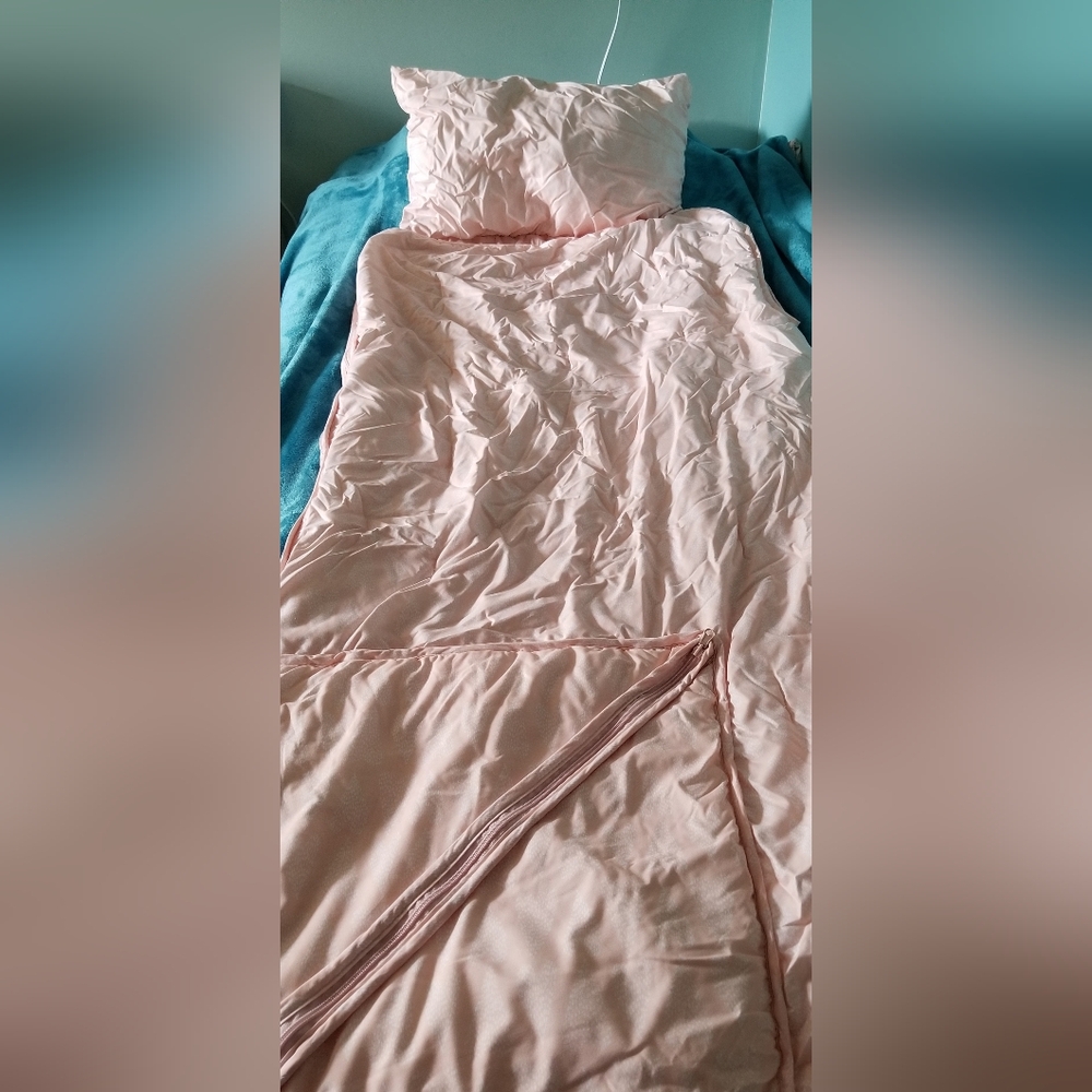 Pink Heart Pillow Sleeping Bag - Picture 3 of 8